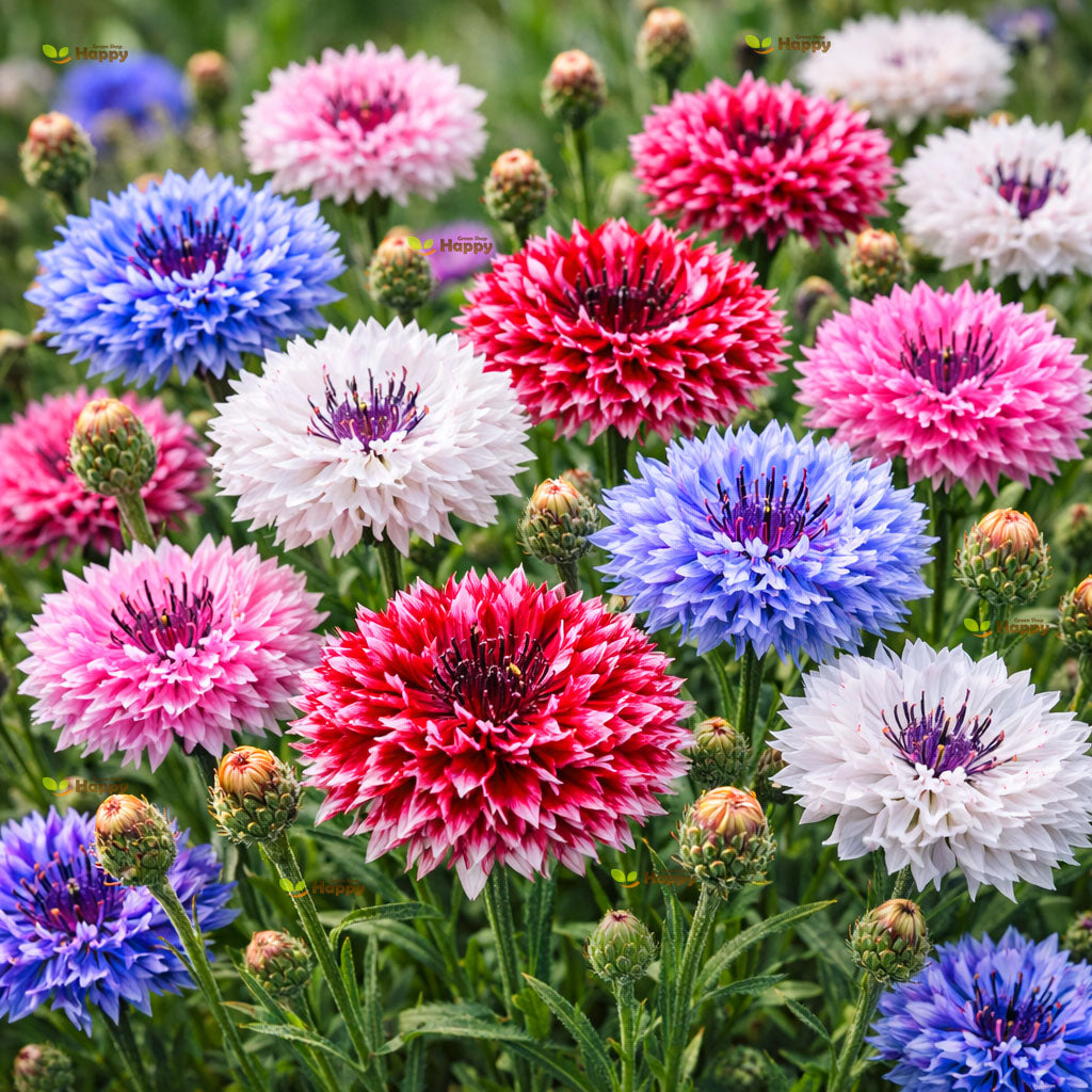Cornflower double 'Frosty' mix - 1000 seeds (Centaurea cyanus)