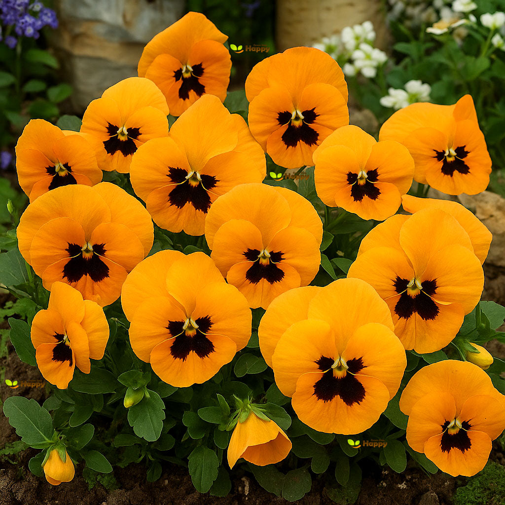 Pansy Swiss giant 'Flame' orange  - 300 seeds (Viola wittrockiana)