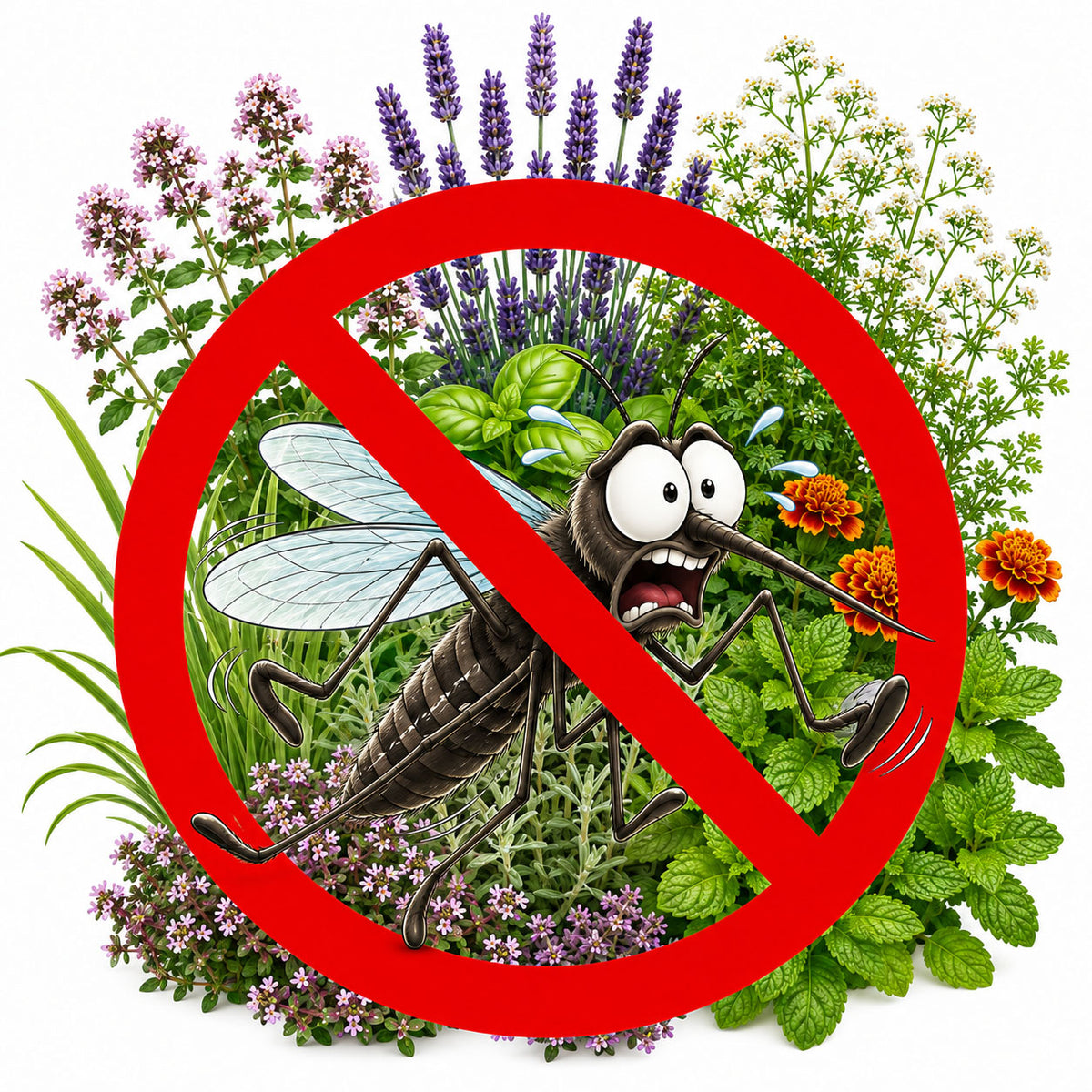 Anti-Mosquito 1g 500 Seeds Herb & Flower Mix | 6 Aromatic Herbs & Flowers for Patio Gardens