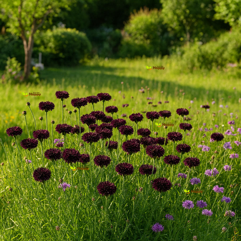 Cornflower double 'Black Ball'- 500 seeds (Centaurea Cyanus)