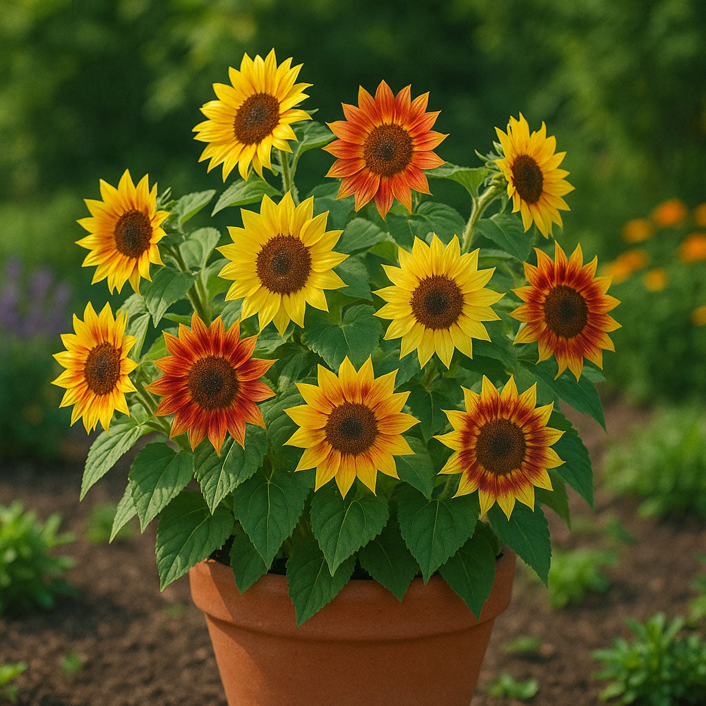 Sunflower Dwarf Fantasy Mix – 50 Seeds (Helianthus annuus)